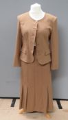 A ladies skirt suit by Barry Sherrard size 10, 43% wool, approx measurements; 38