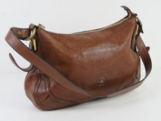 A brown leather handbag made by The Bridge approx 33cm wide.