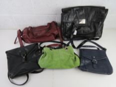 A quantity of assorted handbags inc floral fabric, cotton Next bag, cross body bags,
