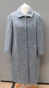 A 75% wool blue ladies coat by Eastex, size 18, approx measurements; 46