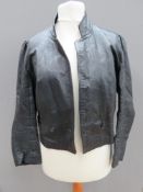 A vintage loose fit c1980s ladies black leather jacket by Suedeclub approx measurements; 40