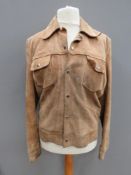 A men's suede leather jacket 'size 44' to fit chest 44