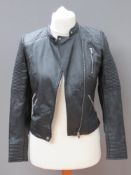 A biker style jacket by Zara, size small, approx measurements; 36