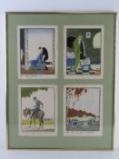 A set of four Art Deco Tito colour prints, all mounted within frame measuring 49 x 61.5cm.
