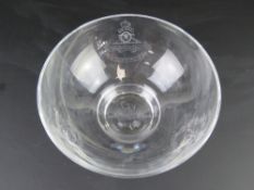 A presentation glass fruit bowl to Colonel Lawrence Verney from his dining club friends and bearing