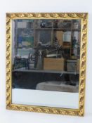 A good heavy bevelled edge glass mirror in gilded frame 35 x 43cm.