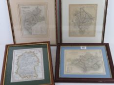 Maps; four maps 'drawn and engraved by J Archer Pentonville London' being Cumberland, WiItshire,