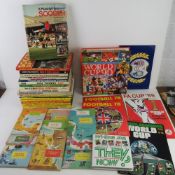 A quantity of c1960s and 70s football memorabilia inc Charles Buchanan's soccer gift books,