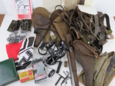 A quantity of assorted militaria inc lea