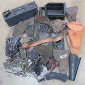 A quantity of assorted militaria inc MG4