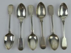 A set of six Victorian HM silver fruit spoons having slightly pointed bowls, 103.9g / 3.34ozt.