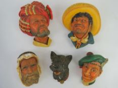 A collection of Bossons wall plaques one being 'Jock' bearing original label upon, 'Pancho', '