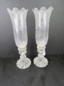 A pair of Baccarat crystal photophore candle holders,