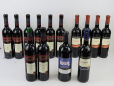 Dornfelder; a quantity of assorted red wine. Fourteen bottles.