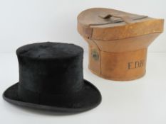 A black beaver silk top hat made by Lincoln Bennett & Co Burlington Gardens, Old Bond Street, London