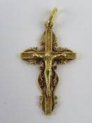 An 18ct gold crucifix pendant, stamped 750, 1.9g.