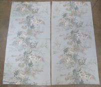 Tiffany Collection; a pair of curtains of Poppies design fabric believed to have been retailed by
