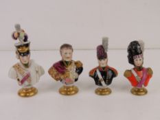 Rudolph Kammer Volkstedt; a set of four porcelain military figures comprising Junot, Officer 1846,
