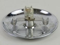 An early/mid 20thC chrome MACK Truck Bulldog Cigar smoker's receptacle by Keith Smykal Co. The