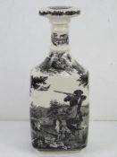 A Villeroy and Boch Artemis pattern game bird shooting design whiskey decanter, standing 24.5cm