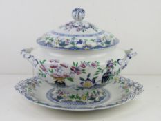 A large Mintons Indian Tree lidded tureen with tray, 38cm wide.