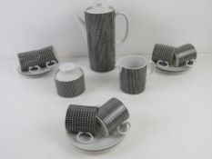 A 1960s Thomas Germany coffee set having six coffee cans and saucers, coffee pot, milk jug and