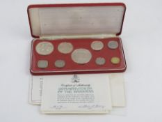 Proof set 1974 Commonwealth of the Bahamas, in fitted box with certificate from the Franklin mint.
