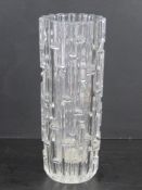 A Mid century Sklo Union clear glass 'Maze' vase designed by Frantisek Vizner for Hermanova Hut,