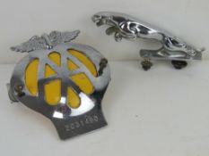 An original vintage Jaguar car bonnet / radiator mascot bearing serial number 7/24265/3W - 'Chrome