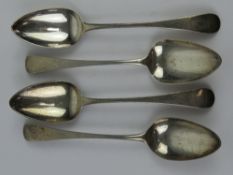 A set of four George III HM silver serving spoons, hallmarked London 1813-1815,