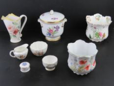 A small quantity of contemporary floral chintz ceramic wares including planters, covered bowl, jug