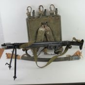 A deactivated LPO-50 Flame Thrower. Full moving parts with connector hose and tanks.