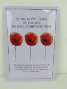 A Remembrance themed wall plaque.