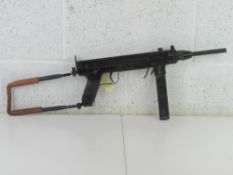 A deactivated Madsen M50 Sub Machine gun, with moving dummy metal bolt (under spring pressure),