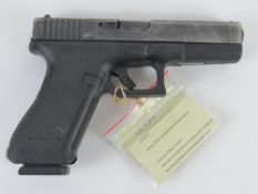 A deactivated Glock 17 9mm Second Generation Pistol. Latest EU spec, with certificate.