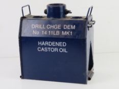 An inert Drill No14 11LB Mk1 demolition charge.