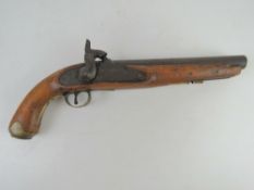 An antique British Military .75 Calibre Percussion Pistol with Tower lock.