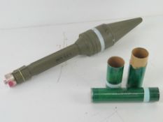 An inert Polish RPG-2 training rocket, with original stencilling upon.