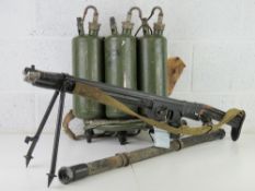 A deactivated LPO-50 Flame Thrower having connector hose and tanks. With certificate.