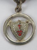A HM silver Sacred Heart enamelled brooch, 3cm in length.
