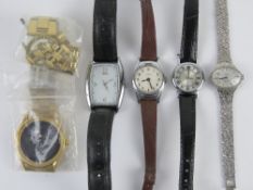 A quantity of wristwatches including Seiko strap and parts, Timex, Limit, etc.
