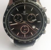 A superb Christopher Ward black dial gentleman's Tachymeter wrist watch.