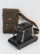 A Rajar No 6 camera in canvas case.