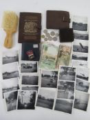 A vintage enamelled City of Portsmouth badge together with various black and white photographs