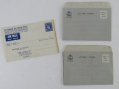 An original Prisoner of War Post Airmail Envelope letter with integral blue 2 1/2d stamp,