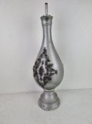 A contemporary grey painted table lamp base for rewiring, all standing 60cm high.