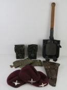 A quantity of assorted militaria inc; Bu