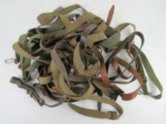 Fifteen assorted leather and canvas slin