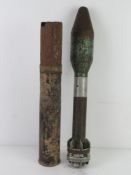 An inert WWI 7.5cm shell and casing, dat