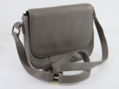 A grey leather shoulder bag by Cotswold
